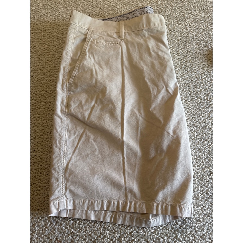 johnnie-O Mens Khaki Chino Shorts Size 42 Beige Cotton Modal Stretch Golf Casual